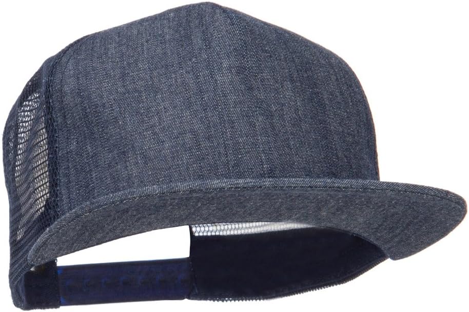 MG Flat Bill Snapback Trucker Cap - Denim Navy OSFM