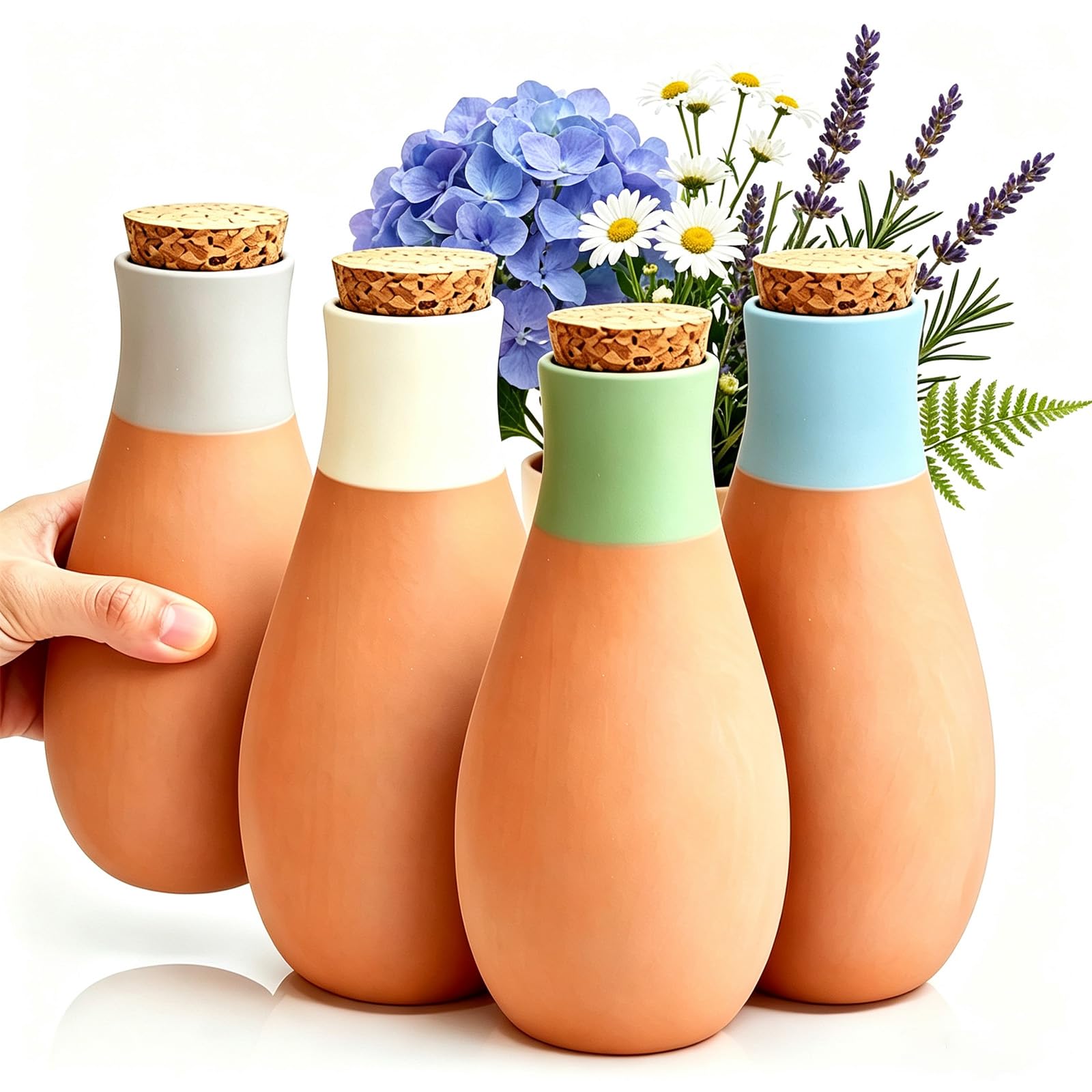 Vibe2Go 4 Pack Terracotta Watering Spikes, Ollas Plant Watering Globes