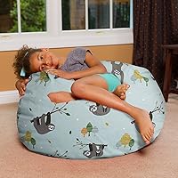 Vista 51 de Posh Creations - Puff para niños, adolescentes y adultos, incluye funda extraíble y lavable a máquina, tamaño grande de 38 pulgadas, lona con diseño
