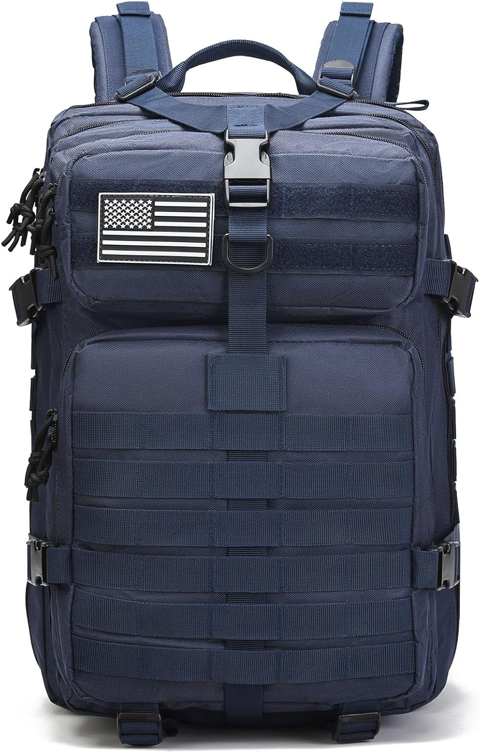 Tactical Backpack for Men, 45L Military Gym Backpacks, Large 3-Day Assault Pack Bug Out Bag MOLLE Daypack for Rucking Fishing Camping (Blue Dark)