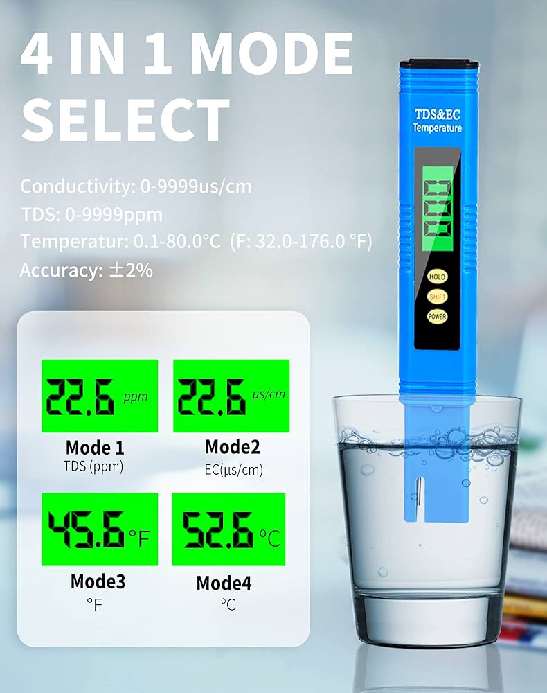 Tester Della Qualità Dell'acqua, Tester TDS For Test A Qualità 'acqua, 3 In 1 (TDS - Foto 10