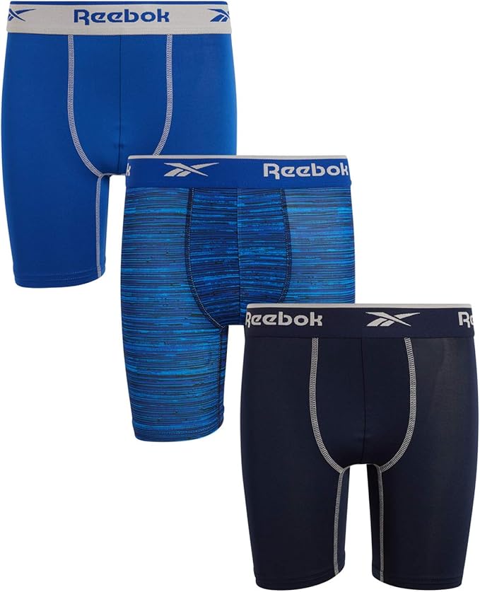 Reebok Jungen Performance Quick Dry Long Leg Boxershorts, Größe L (12/