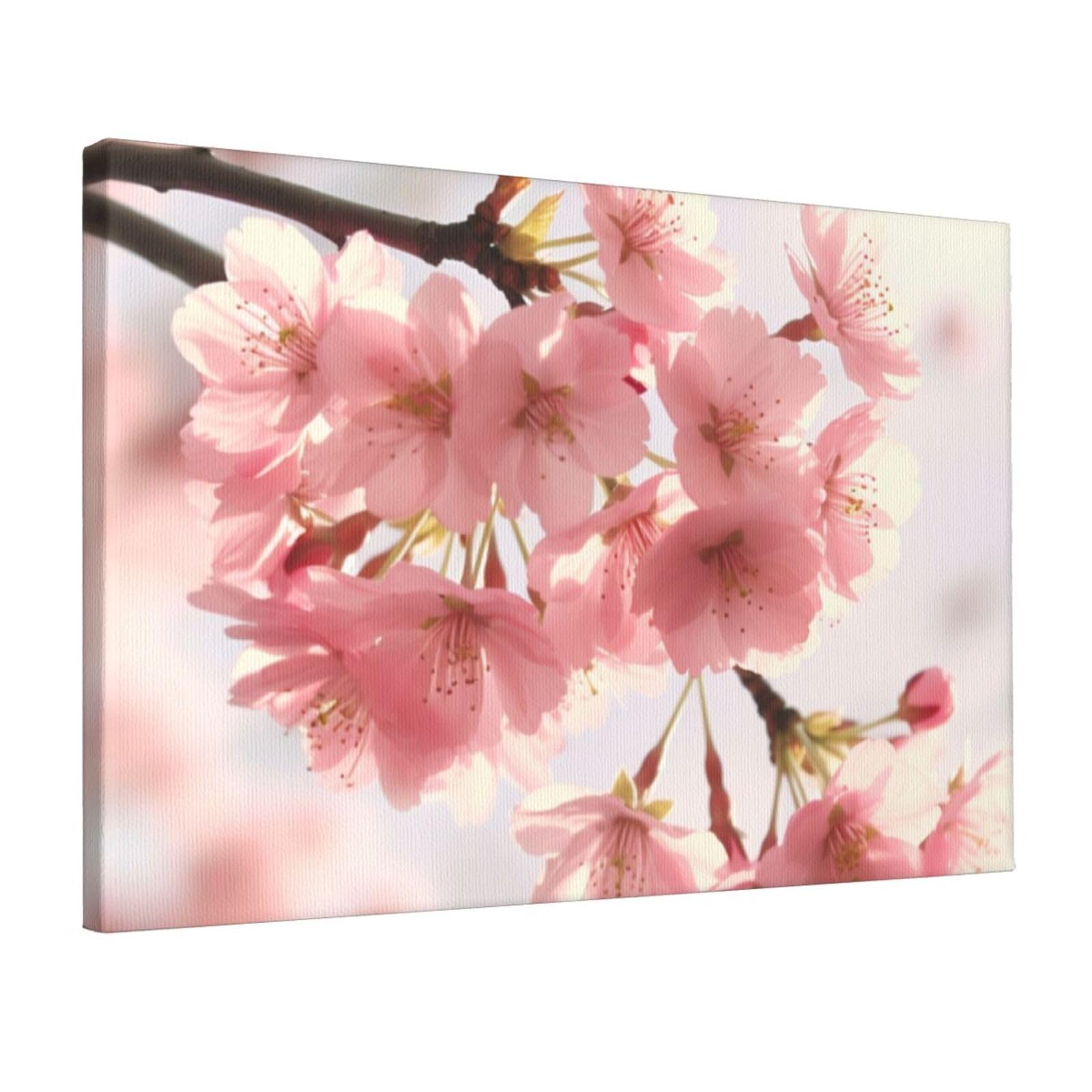 KLOPH cherry blossom Canvas Wall Art for Living Room 12"x18" Modern Artwork Painting for Bathroom Hanging Canvas Prints Aesthetic Wallart for Bedroom Kitchen Office Wall Decor