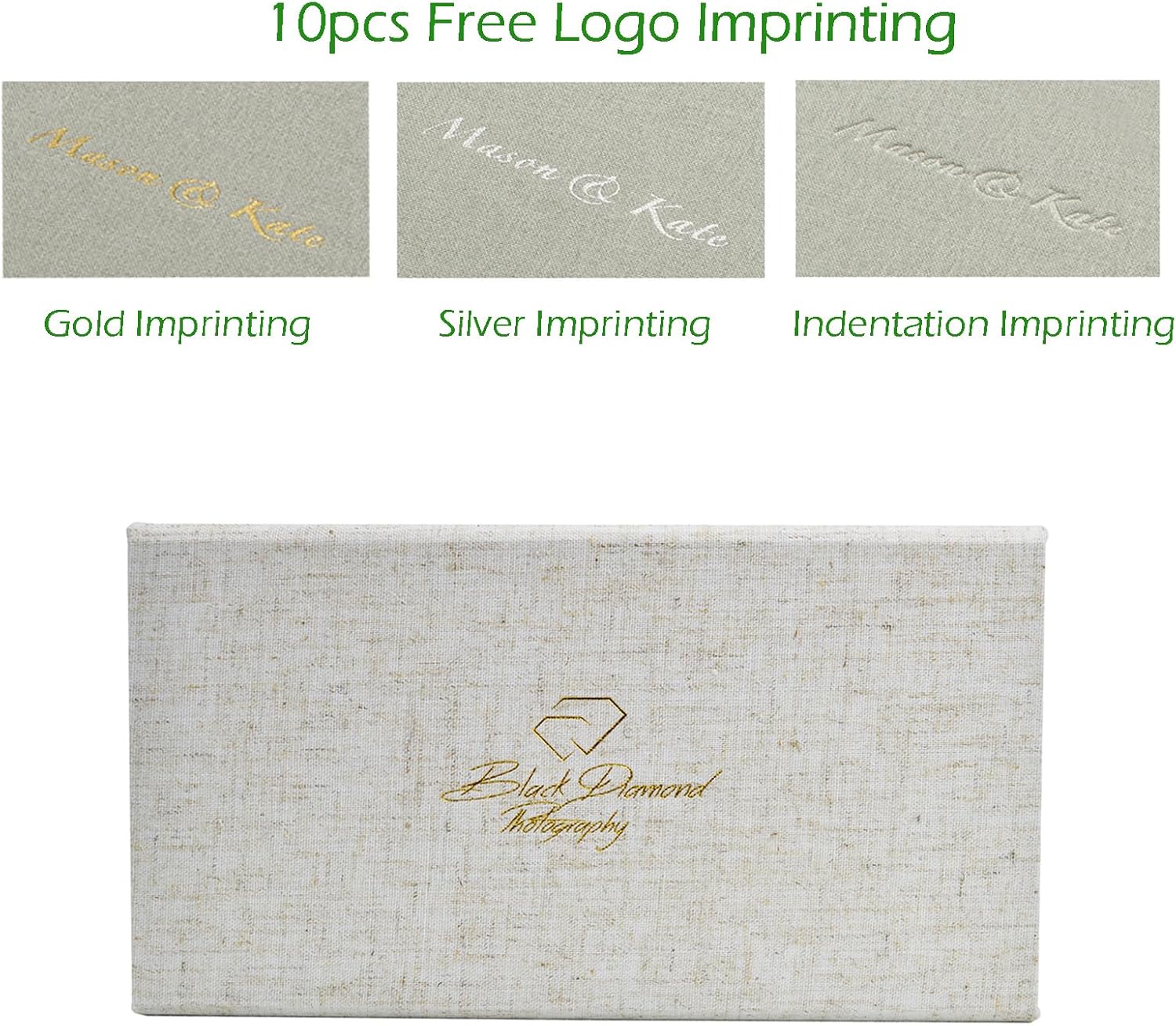 Linen Photo Print Box With USB Flash Drive Slot (Fit 4x6 inch Photos)
