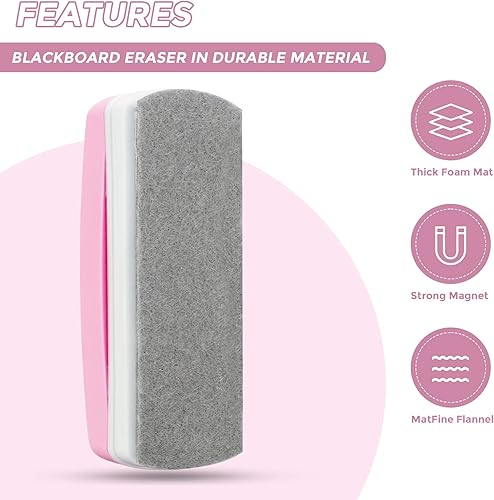 Miniatura 2 de Ddaowanx Borrador de pizarra blanca, borrador magnético de borrado en seco, borrador de tablero de vidrio, suministros escolares y de oficina,