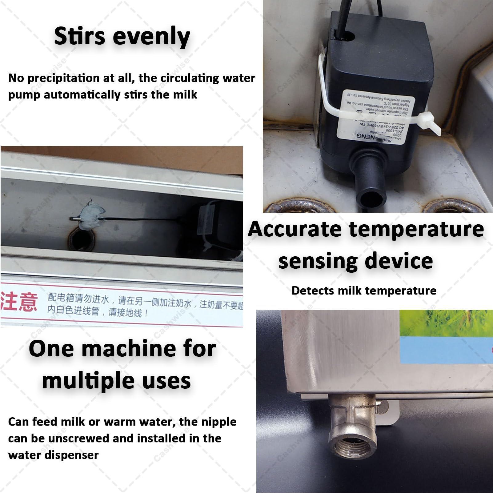 6 comederos de tetina totalmente automáticos, alimentador de leche y agua a temperatura constante, dispositivo de lactancia con simulación de sonido, para granjas y ranchos de lechones y corderos