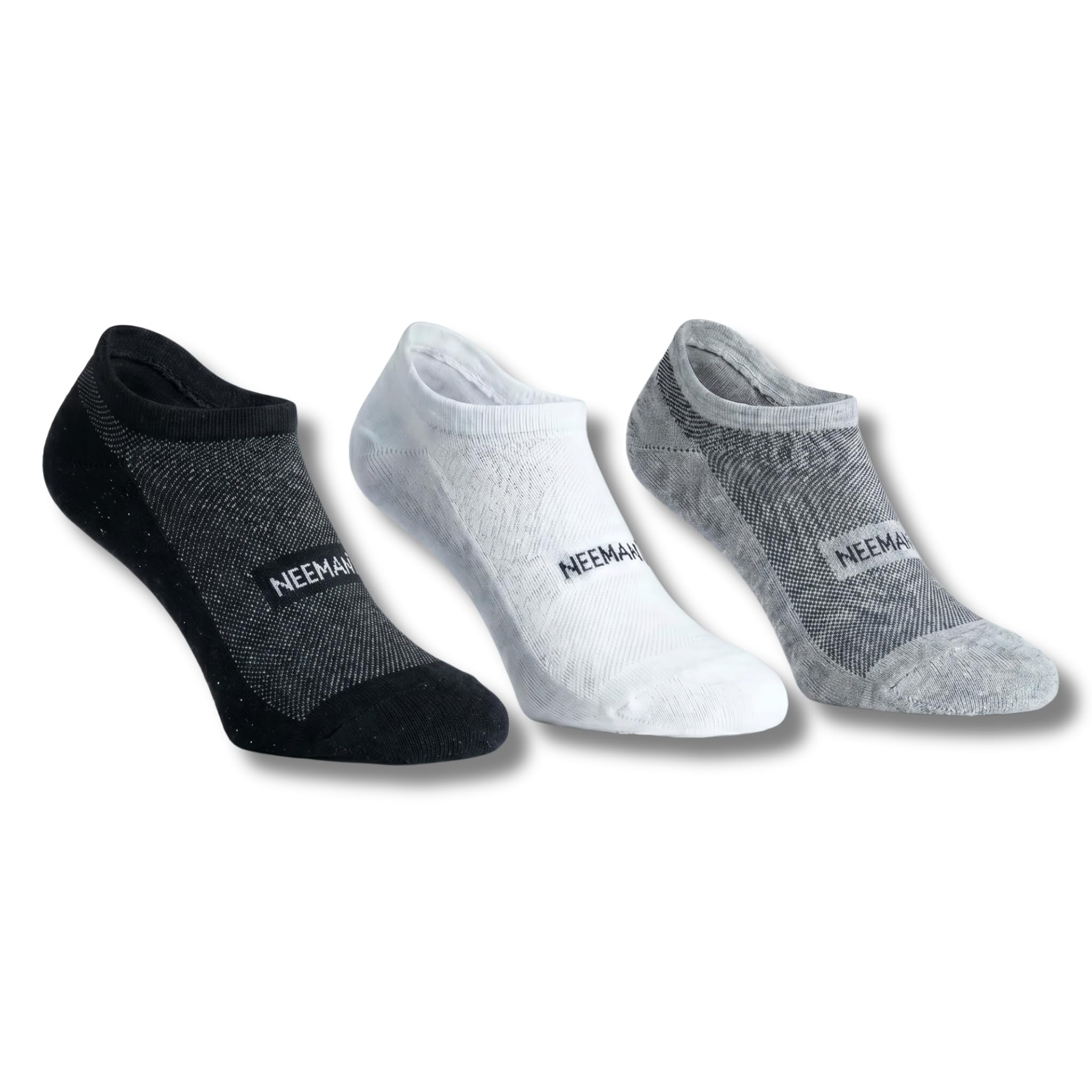 neeman's No Show Socks for Men & Women | Breathable Cotton Blend | Non-Slip Silicone Heel Grip | Reinforced Toe & Heel | Hidden Low-Cut Socks - Pack of 3-picture-22