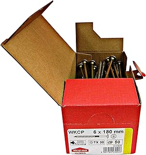 Tellerkopfschrauben Holzbauschrauben alle Größen Tellerkopf Torx Schrauben (50Stück 6x180mm TX30)