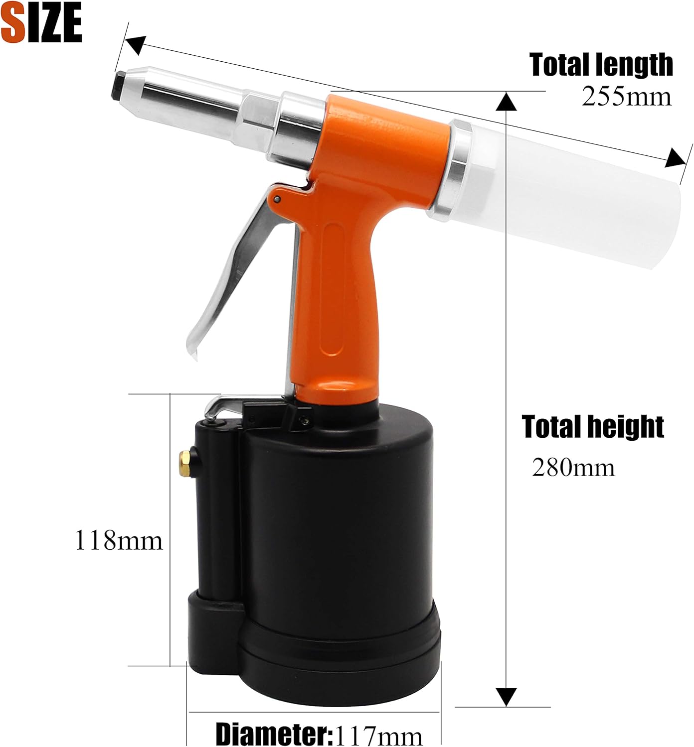 NEWTRY Air Hydraulic Double Power Pop Rivet Gun Industry Pneumatic Pop Riveter Heavy Duty Riveting Tool Kit for 3/32,1/8,5/32,3/16 Aluminium/Iron/Rivet Nut