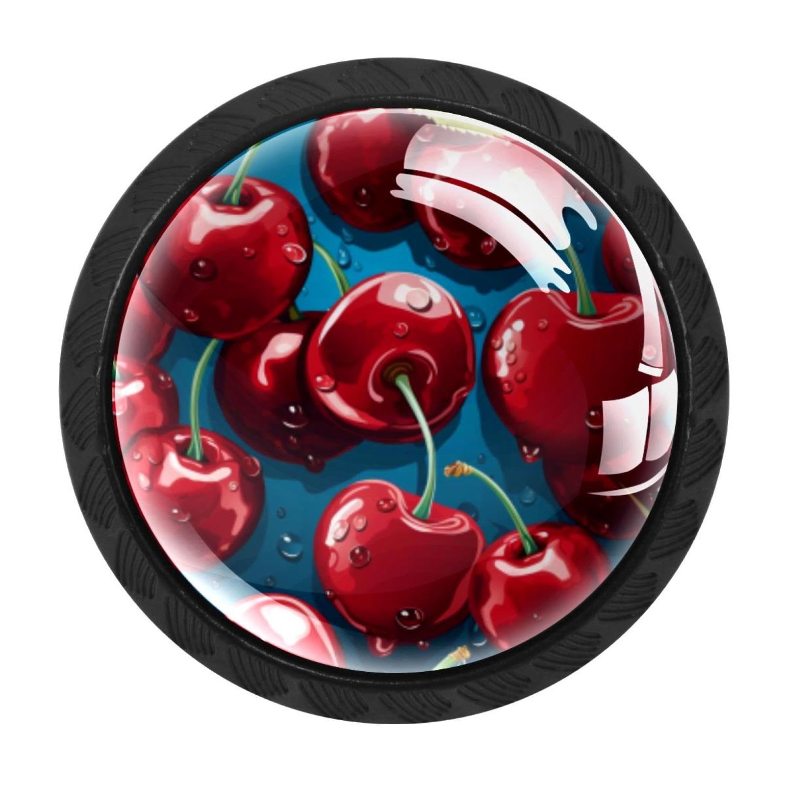 Chenzzzz Multicolored 10 Cherry Drawer Knobs Pull Handle Crystal Glass Circle Shape Cabinet Drawer Pulls Cupboard Knobs With Screws For Kitchen Cupboard Dresser Wardrobe Etc