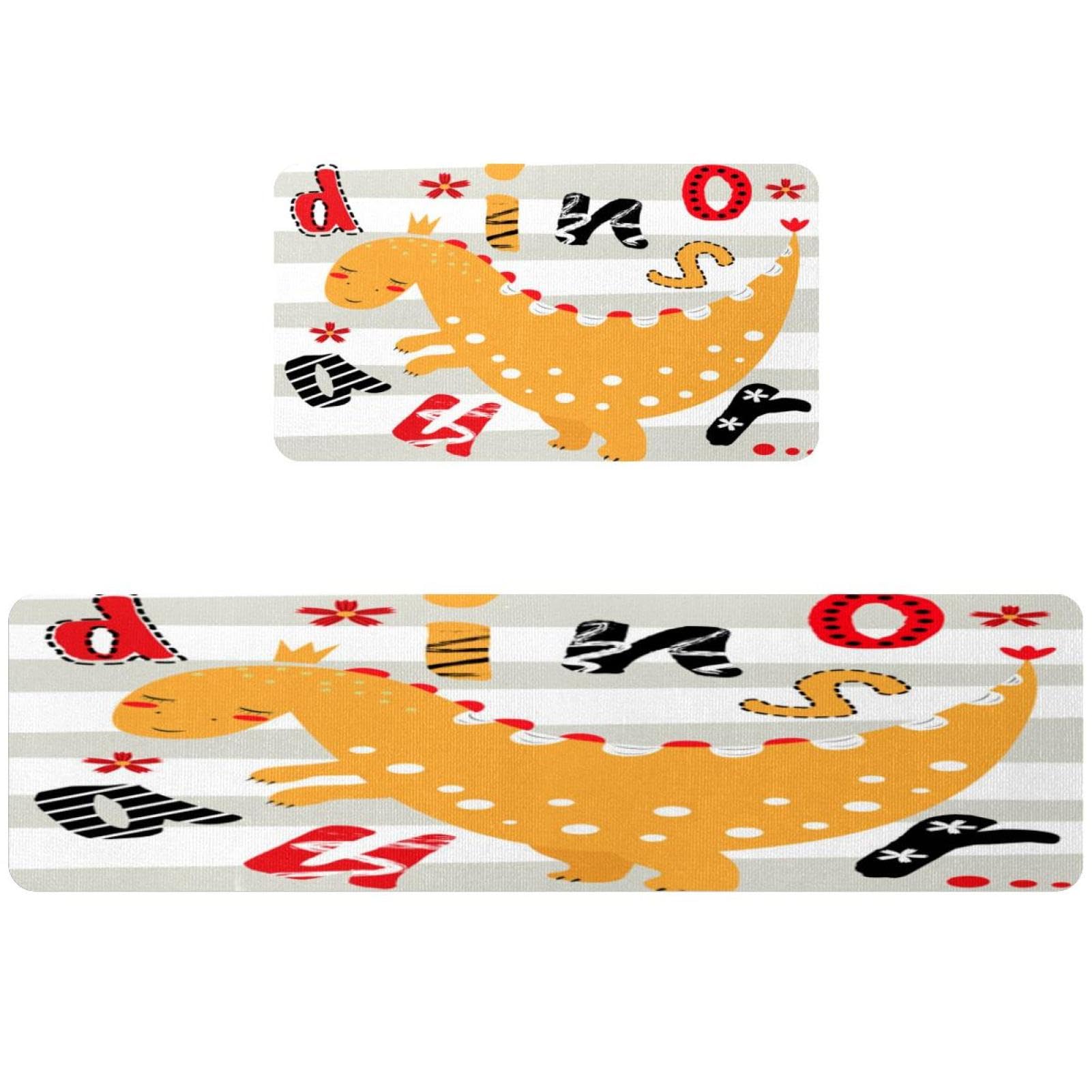 Tapis de cuisine dinosaure par 2 pour sécuriser la buanderie et le couloir