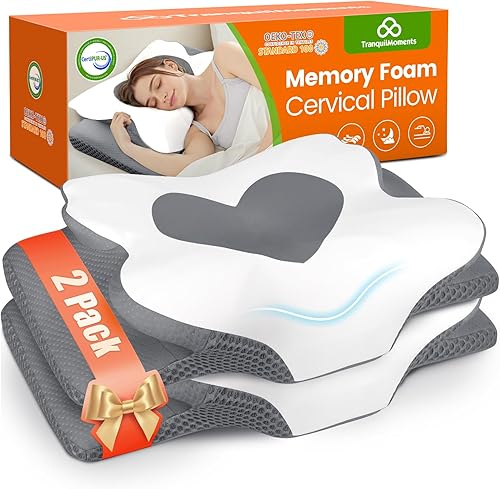 Miniatura 10 de Almohada cervical para dormir, almohada de espuma viscoelástica para el cuello, almohada ergonómica para el alivio del dolor, almohada de contorno
