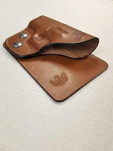 Miniatura 4 de Braids Holsters Cartera de cuero marrón para mano derecha y funda de bolsillo, elige pistola (para modelo de pistolaGlock 42)