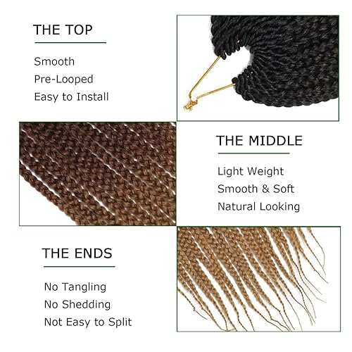 Miniatura 7 de Crochet Box - Trenzas preenlazadas de diosa, 7 paquetes, 3 extensiones de cabello trenzado (18 pulgadas, 1B3027)