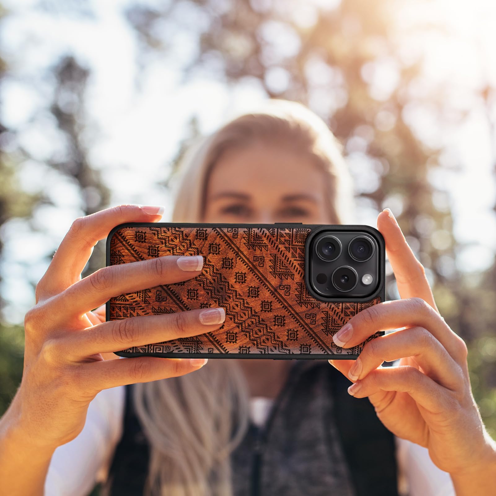 Amazon.com: Carveit Magnetic Wooden Case for iPhone 16 Pro