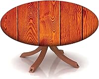 Vista 26 de Mantel redondo ajustable con patrón de chocolate, borde elástico, adecuado para catering y cocina, se puede limpiar para mesas redondas de 14 a 16