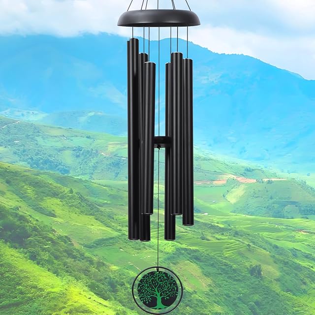 Chimes à vent pour l'extérieur Grand 48", Deep Tone Windchimes Outdoors -Décor pour Pork,Yard,Jardin,Patio,Mémorial Wind Chime pour la perte d'un aimé, Sympathie Deuil de deuil Cadeau pour la méditation