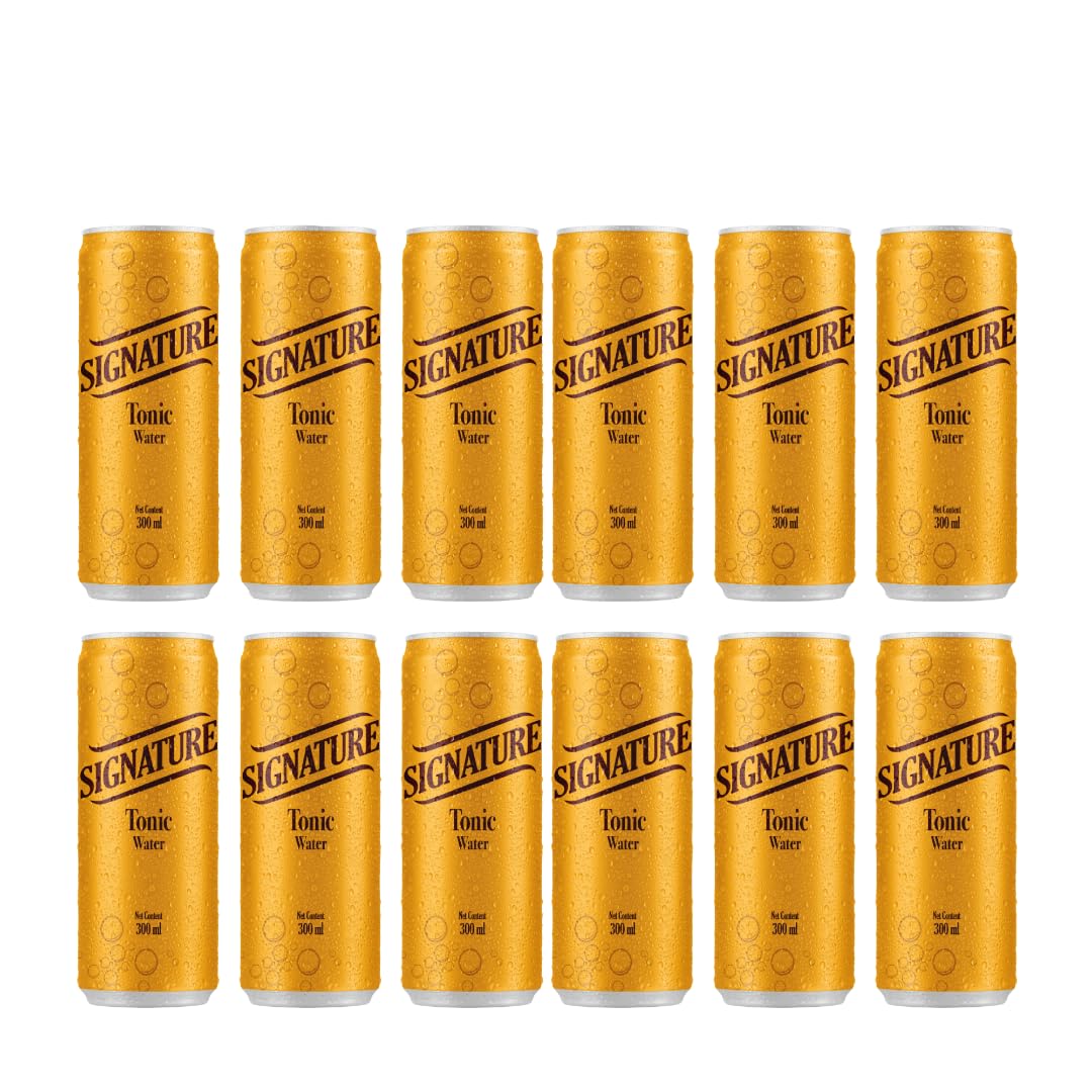 SIGNATURE Tonic Water – Premium Sparkling Mixer | Refreshing Carbonated Beverage | 300ml Can (Pack Of 12)