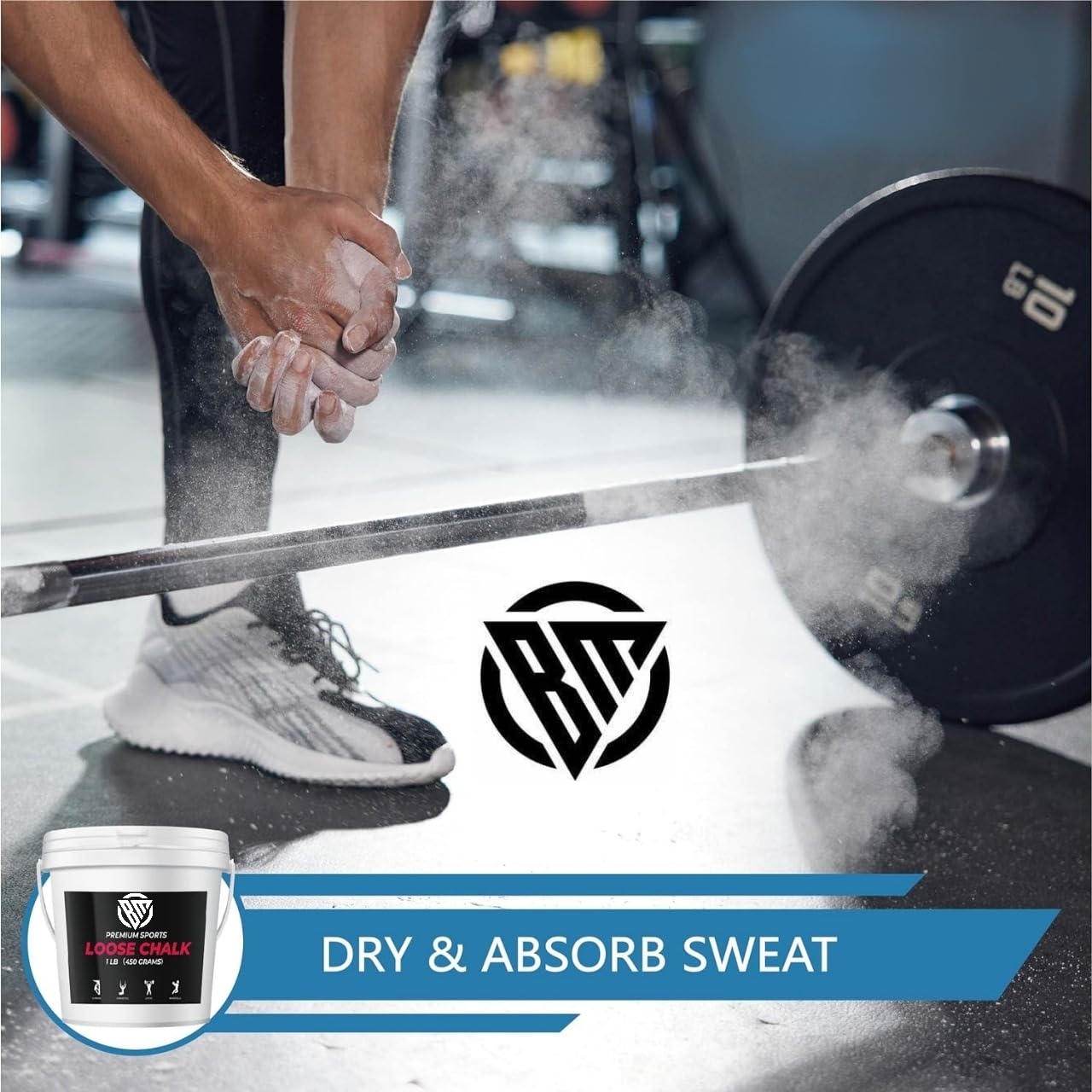 bodymechanicsglobal BM Chalk Gym Chalk Bucket with Carrying Handle - High Grip Loose Chalk for Gymnastics, Rock Climbing, Sports, Lifting, Pull-Ups, Deadlifts, Kettlebells, Pole 1