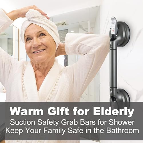 Miniatura 6 de Mango de ducha mejorado de 17 pulgadas para bañera, barra de agarre con ventosa, barra de seguridad de baño para personas mayores discapacitadas y