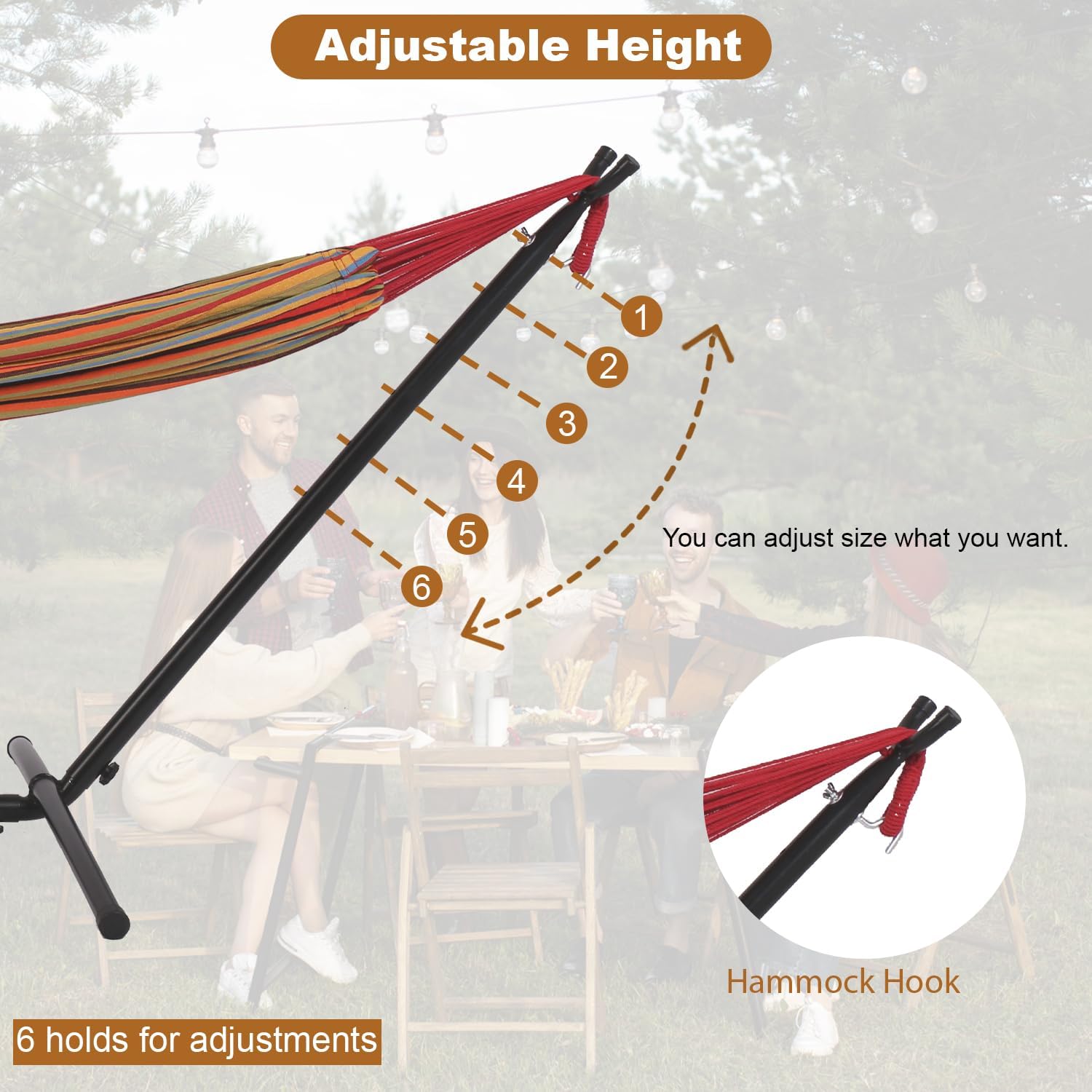 PayLessHere Portable 9 FT Hammock Stand Heavy Duty 2 Person 400 LBS Capacity Steel Frame Weather Resistant with Portable Carrying Case, Black