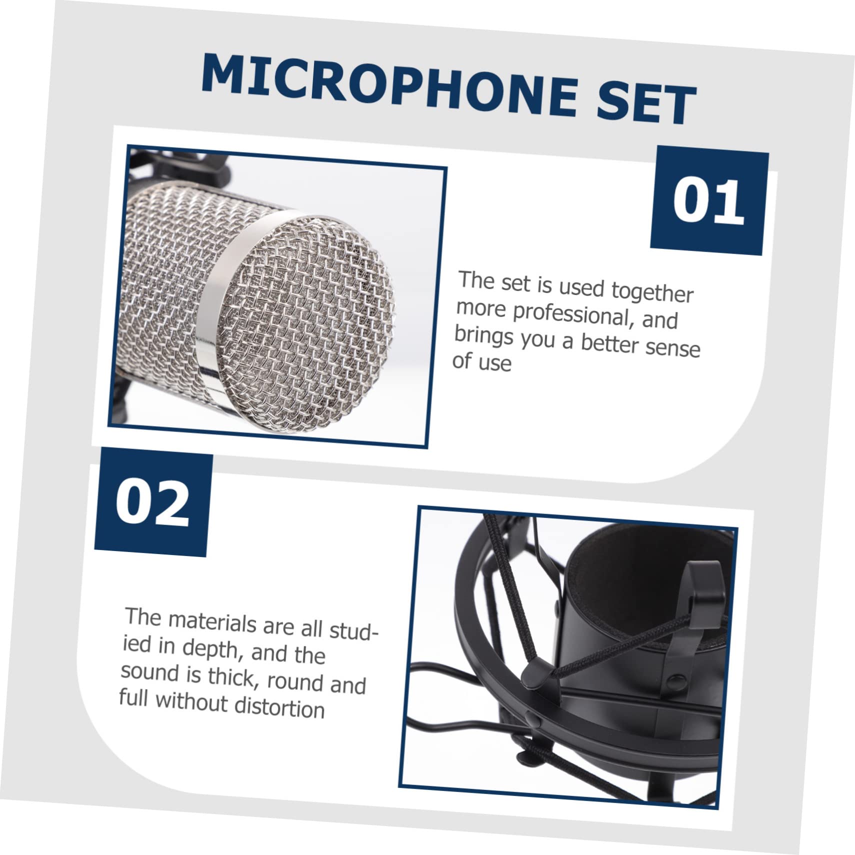 HEMOTON Set Microfono Condensatore Cablato 3, 5mm 48v, Nero | Completo, Griglia in Acciaio e Lega di Zinco, per Karaoke Online e Studi di Registrazione Colore Casuale