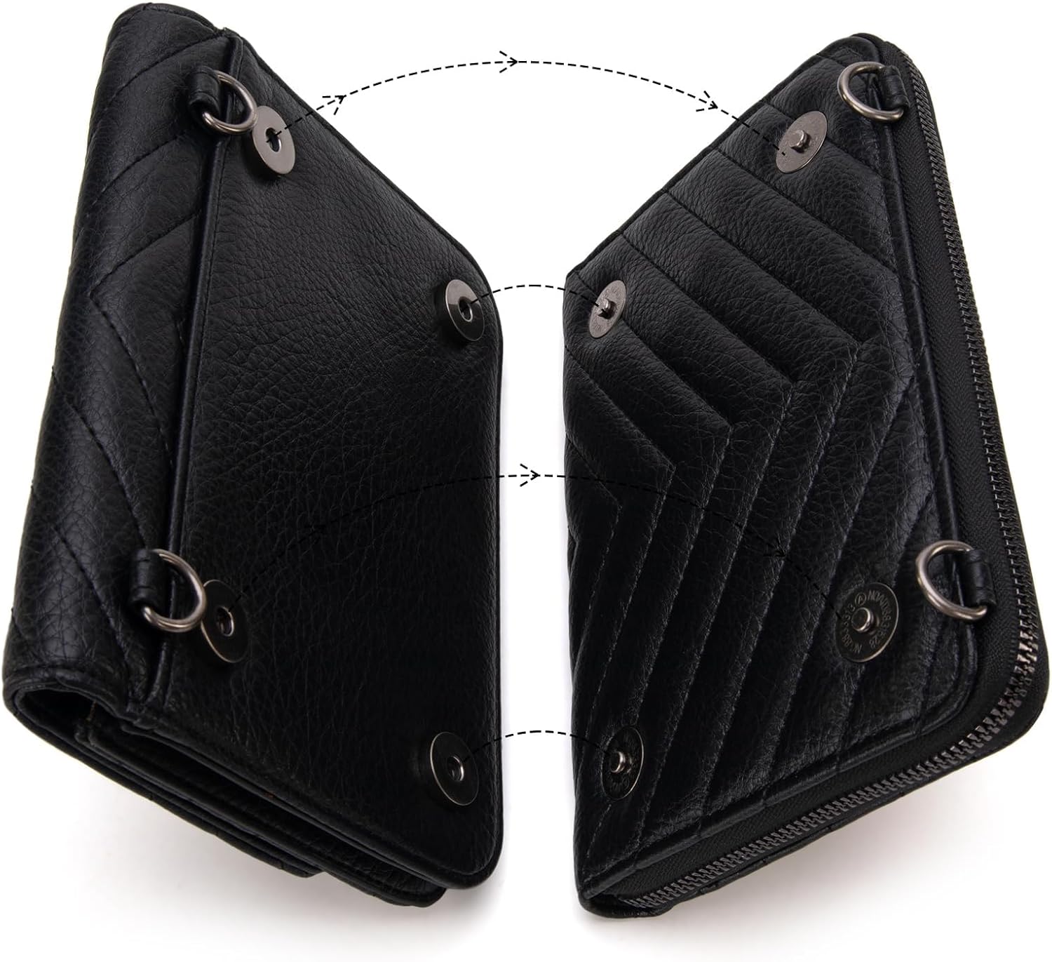 Wrangler 2 Pcs Flap Crossbody Bags for Women Detachable Dual-compaument Wallet Set - Image 5