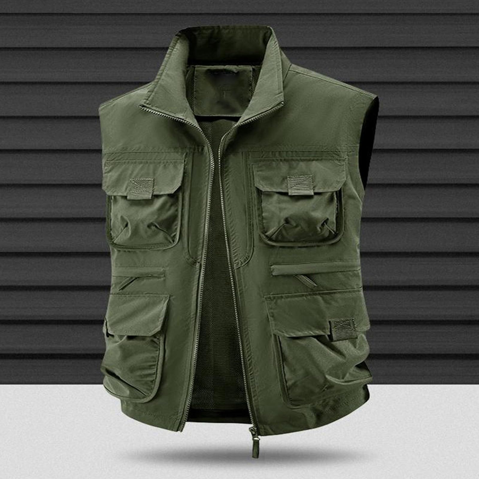 Chaleco de caza ligero para hombre, chaleco de caza ligero para hombre, chaleco funcional, informal, chaleco funcional ligero, chaleco de pesca ligero, chaleco táctico de safari, chaleco de