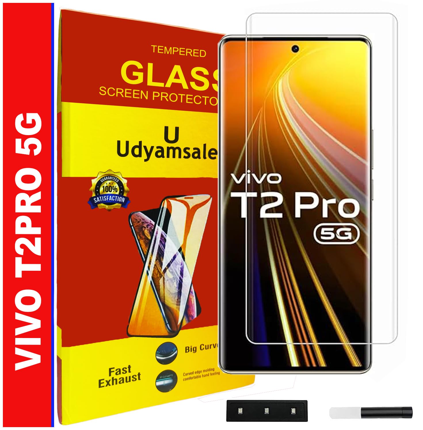 Vivo T2 Pro 5G Curved Uv Tempered glass Edge to Edge Protection Ultra Clear Scratch Resistance with 9H Hardness Screen Guard For Vivo T2 Pro (B0CYXC5HNB) Amazon Price History, Amazon Price Tracker