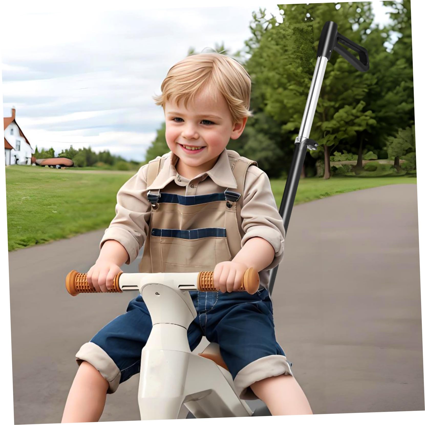 Manillar de Empuje para Cochecito Infantil Negro Mango Ergonómico Estable Accesorio para Empujar Coche de Fácil de Usar y Duradero