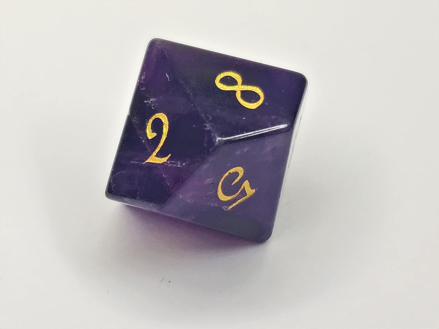 7 Piece Polyhedral Amethyst Gemstone RPG Dice Set for DND Dungeons and Dragons Pathfinder MTG, Purple