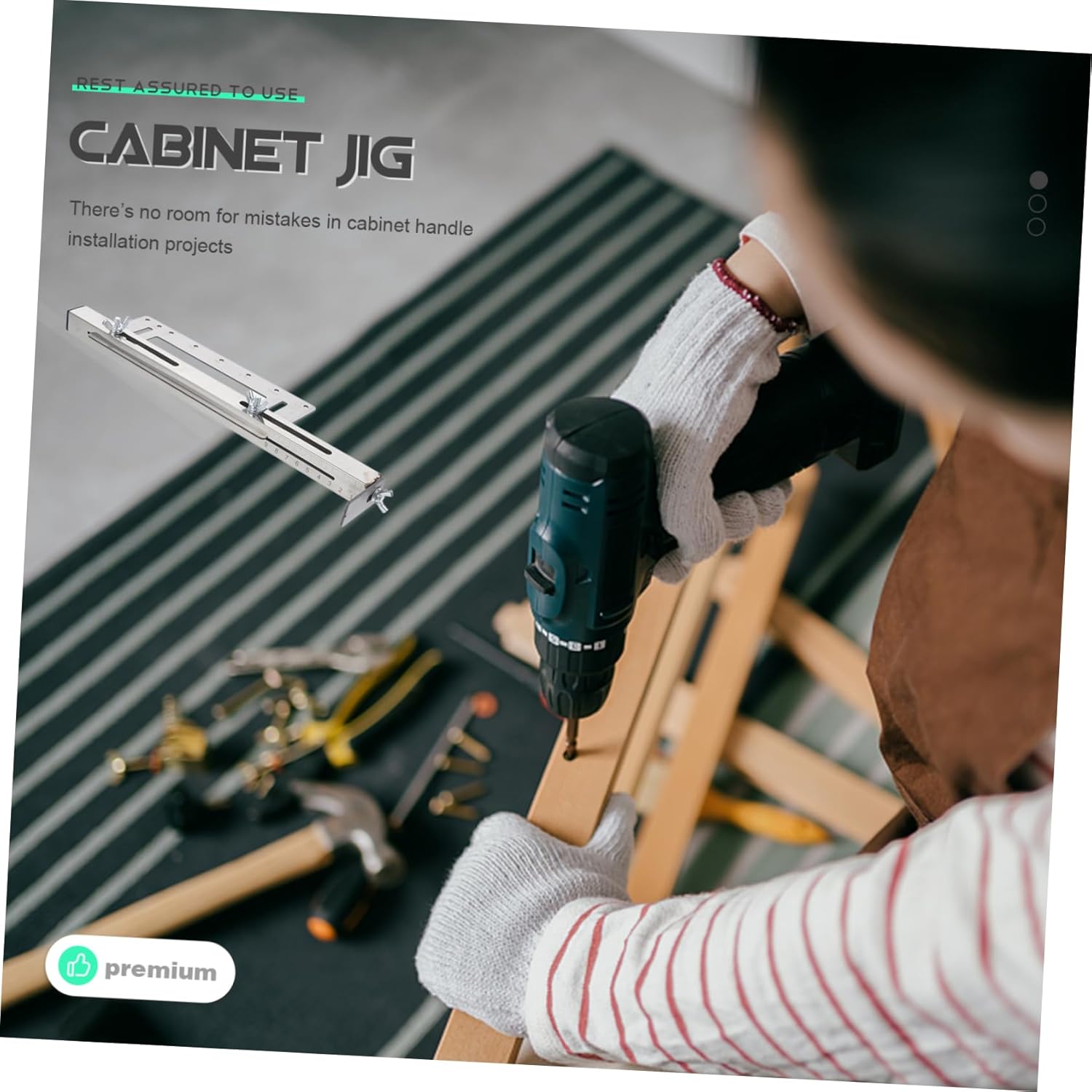 Tofficu Cabinet Handle Punching Tool Template for Precise Installation Door Handles for Carpenters and Projects