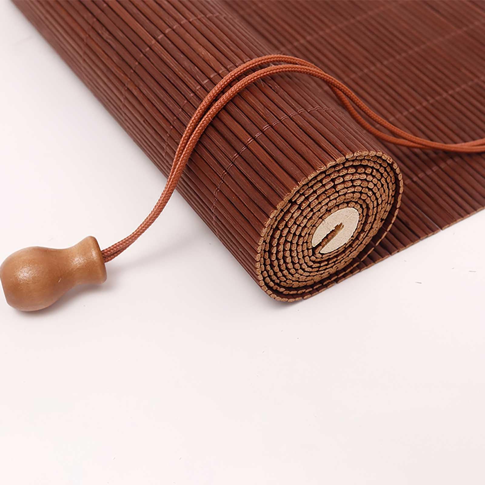 Store Enrouleur Bambou Naturel,Store Occultant en Bambou Exterieur,Tissé à La Main Facile à Installer,Store en Bois pour Portes de Fenêtres de Cuisine (90x210cm/36x83in,60%)