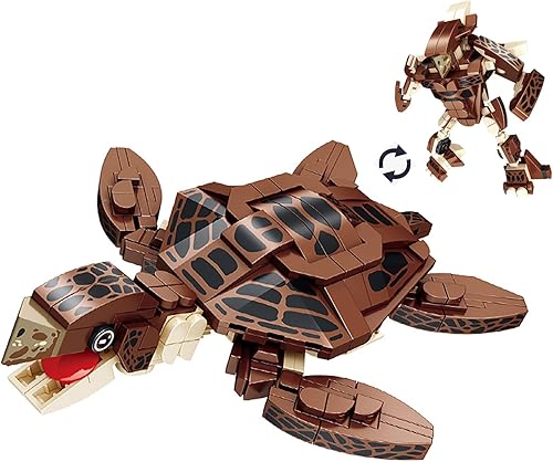 Neomoner Bloques de construcción de animales del océano, criaturas del mar profundo, juego de juguetes de construcción para niños, niñas, tortugas