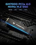 Acer Predator GM7000 4TB SSD, PCIe Gen4x4 NVMe M.2 SSD with DRAM Cache, Up to 7400 MB/s, PCIe 4.0 Internal Gaming Solid State Drive for PS5 Storage Expansion - 7