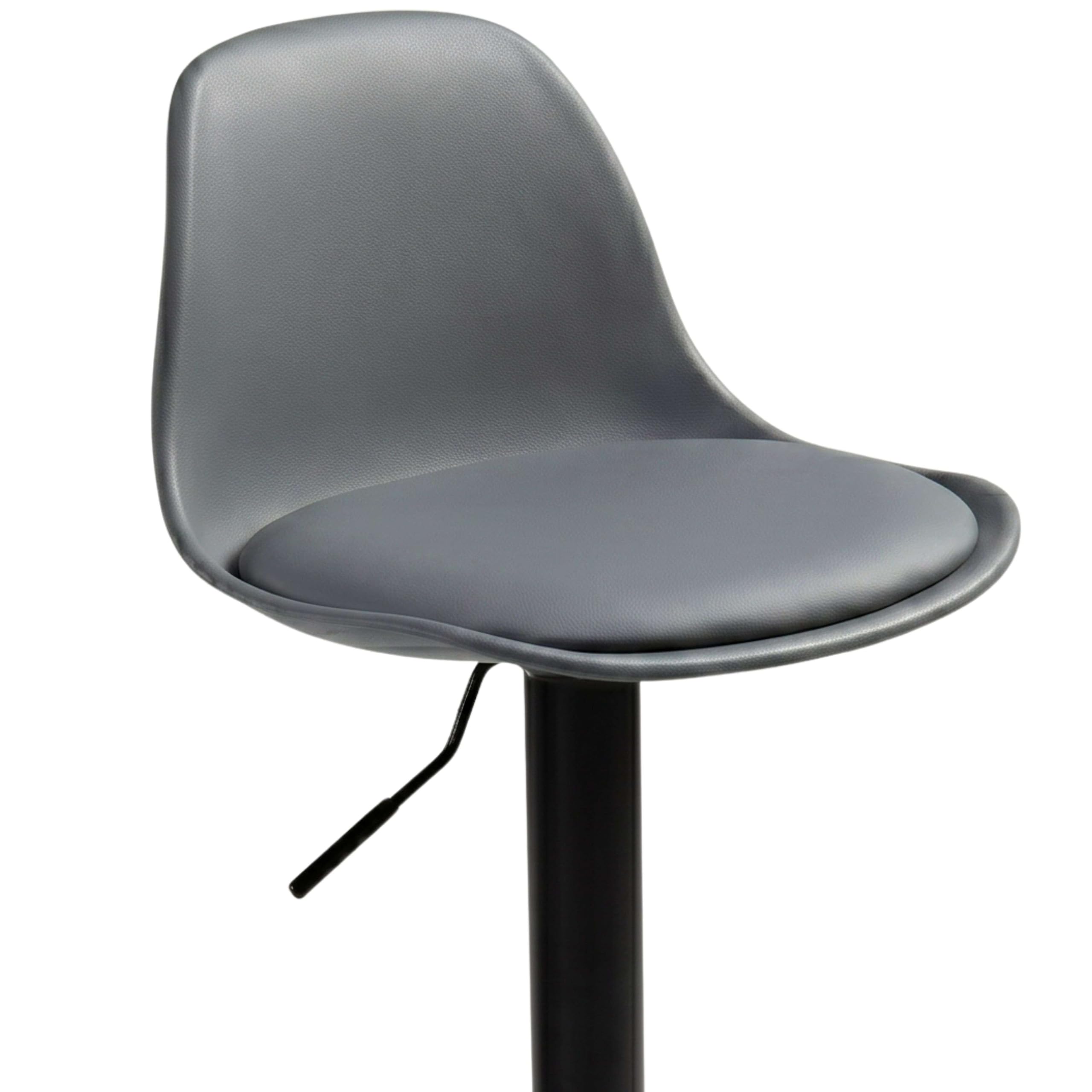 Miroytengo Pack 2 Taburetes de Bar o Cocina, Silla Alta Bistro, Altura Regulable, Asiento Acolchado, 360º, Gris