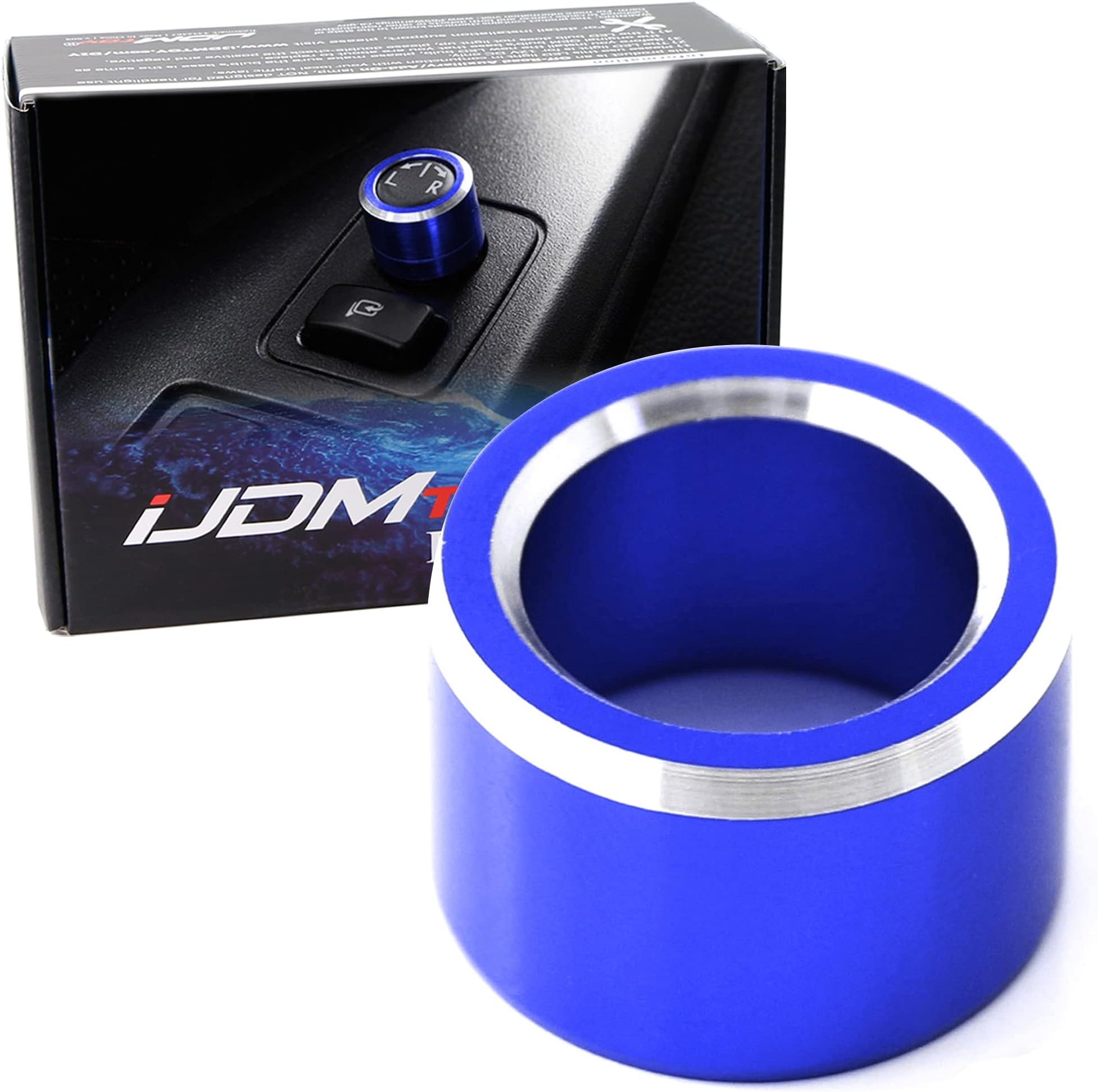 iJDMTOY Blue Anodized Aluminum Side Mirror Adjustment Button Knob Cover for Subaru WRX, STI, Impreza, Forester, XV Crosstrek