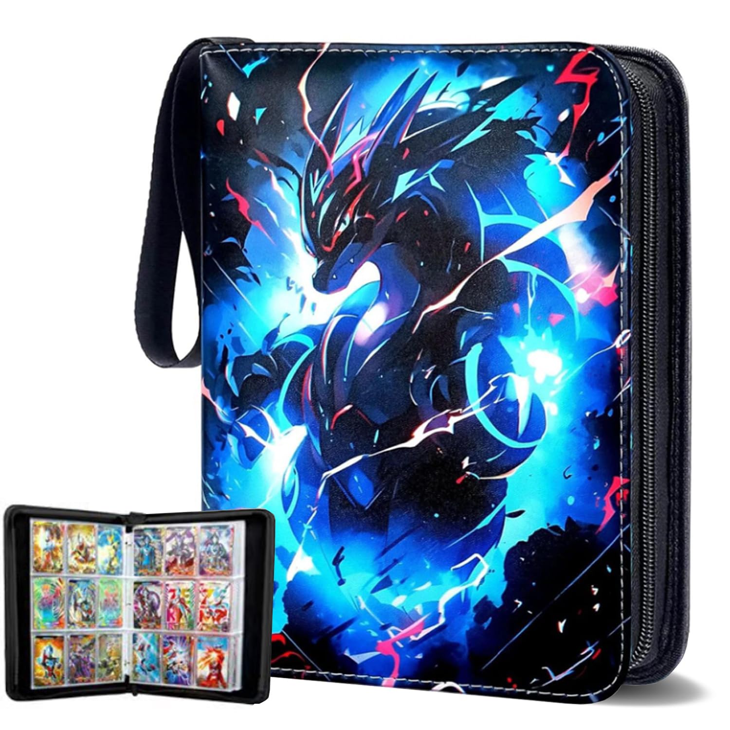 Classeur Carte Capacité De 50 Pages De 900 Cartes, Pochette Album Classeur Carte One Piece, Range Porte Cartes Portable Étanche, Pour Collecter Et Échanger Bleu