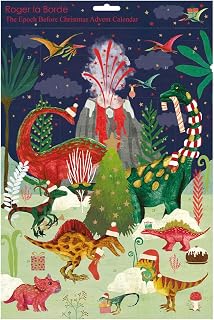 Epoch Dinosaur Roger La Borde Flat Advent Calendar 380 x 270 mm Gold Foil