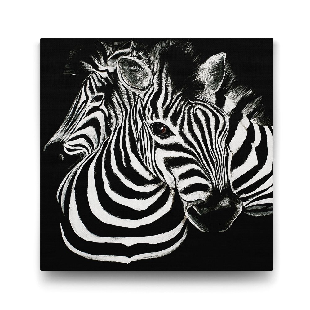 Siyah Beyaz Zebra Tablosu - 60x60cm