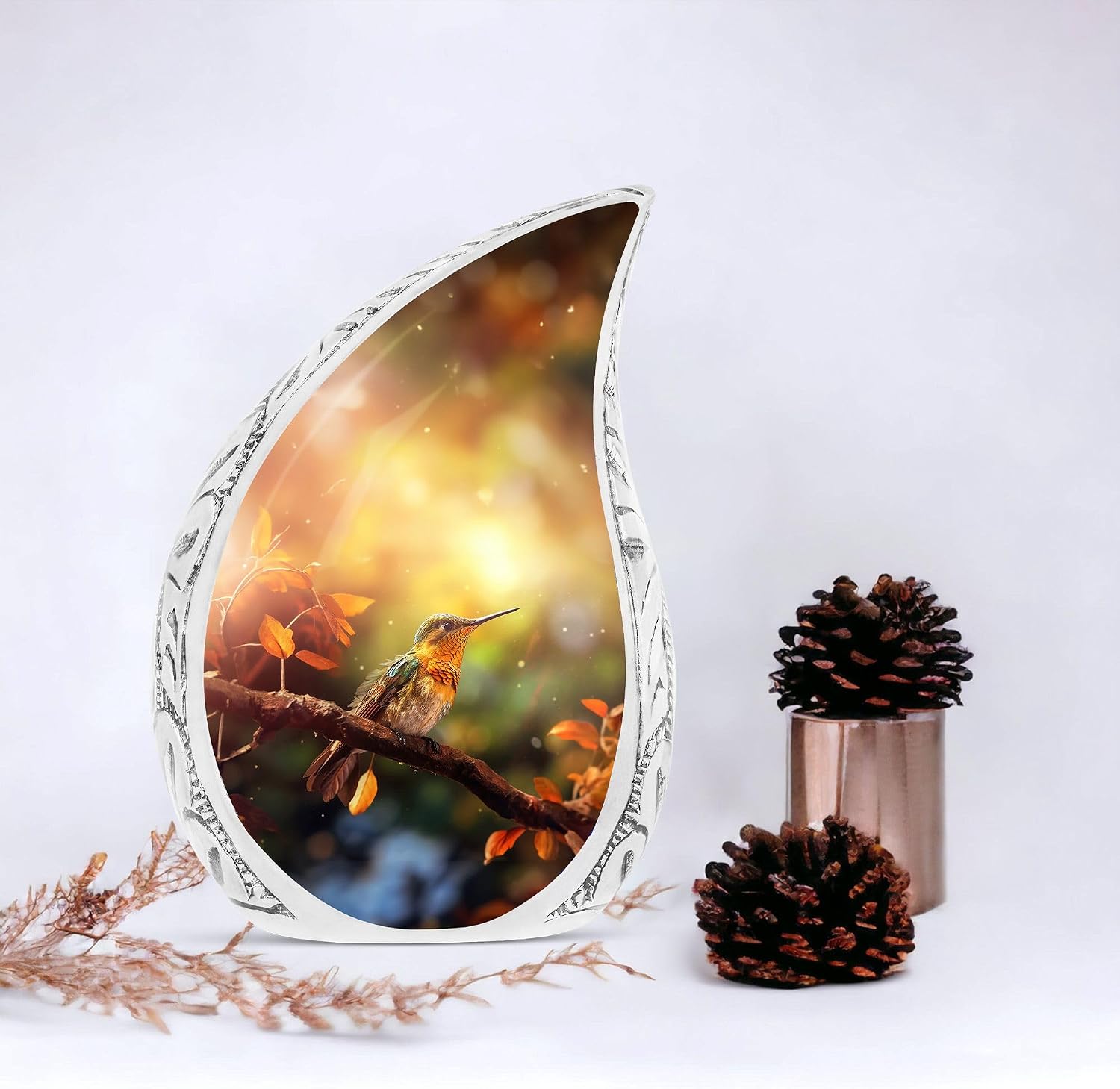 Bird Urns for Human Ashes - Female Mom & Adult Urns, Large Tear Drop Urn - 10 Inches