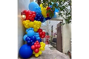 142Pcs Red Yellow Blue Garland Arch Kit - DIY Party Supplies