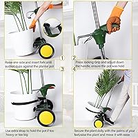 Vista 2 de Carrito para Plantas Rodante con Ruedas Resistente, Brazo de Agarre Ajustable Rodillos para Plantas de Exterior, Se Adapta a Macetas de 8" a 30