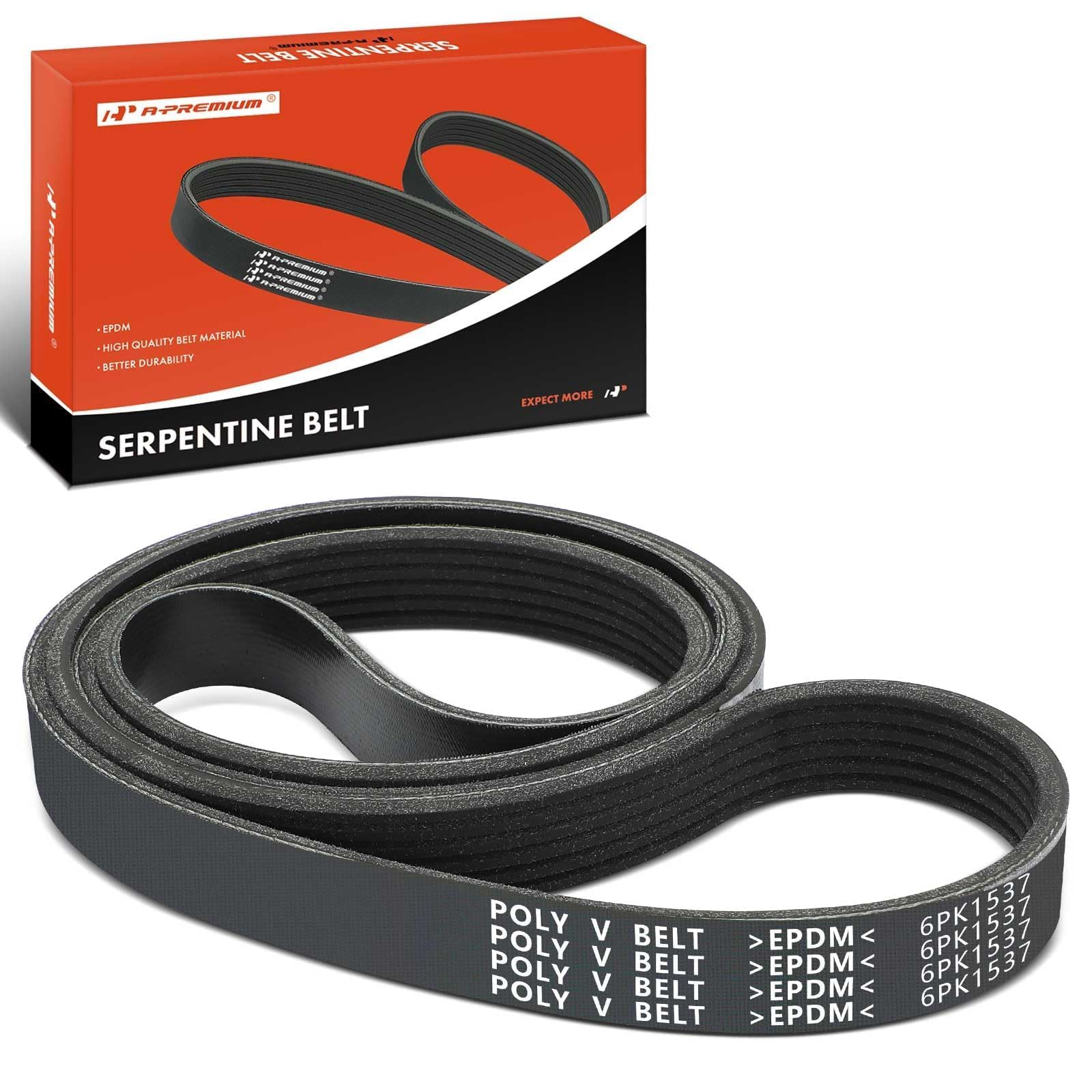 A-Premium Engine Serpentine Drive Belt Compatible with Toyota, BMW, Buick, Chevrolet, Ford, Isuzu & Acura Cars - Celica, Corolla, Matrix, 320i, 323Ci, 325Ci, X3, X5, Z3, Prizm & More