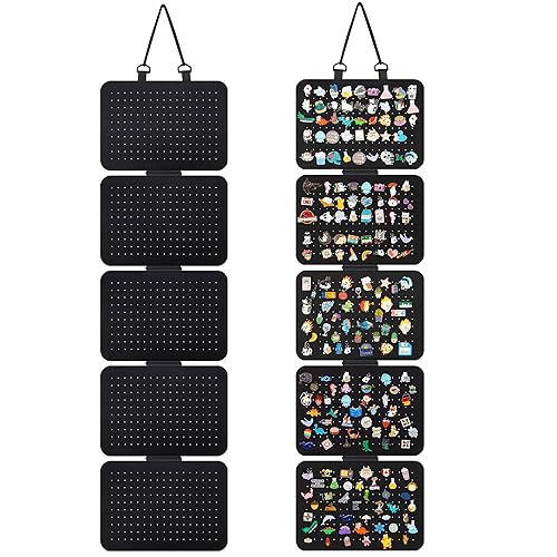 Hanging Enamel Lapel Pin Display Panels Organizer With 5 Loose-leaf Board Pieces, Brooch Pin Enamel Pin Display Pages, Badge Collection Display Holder Holds At Least 120 Pins.(Pins Not Included)