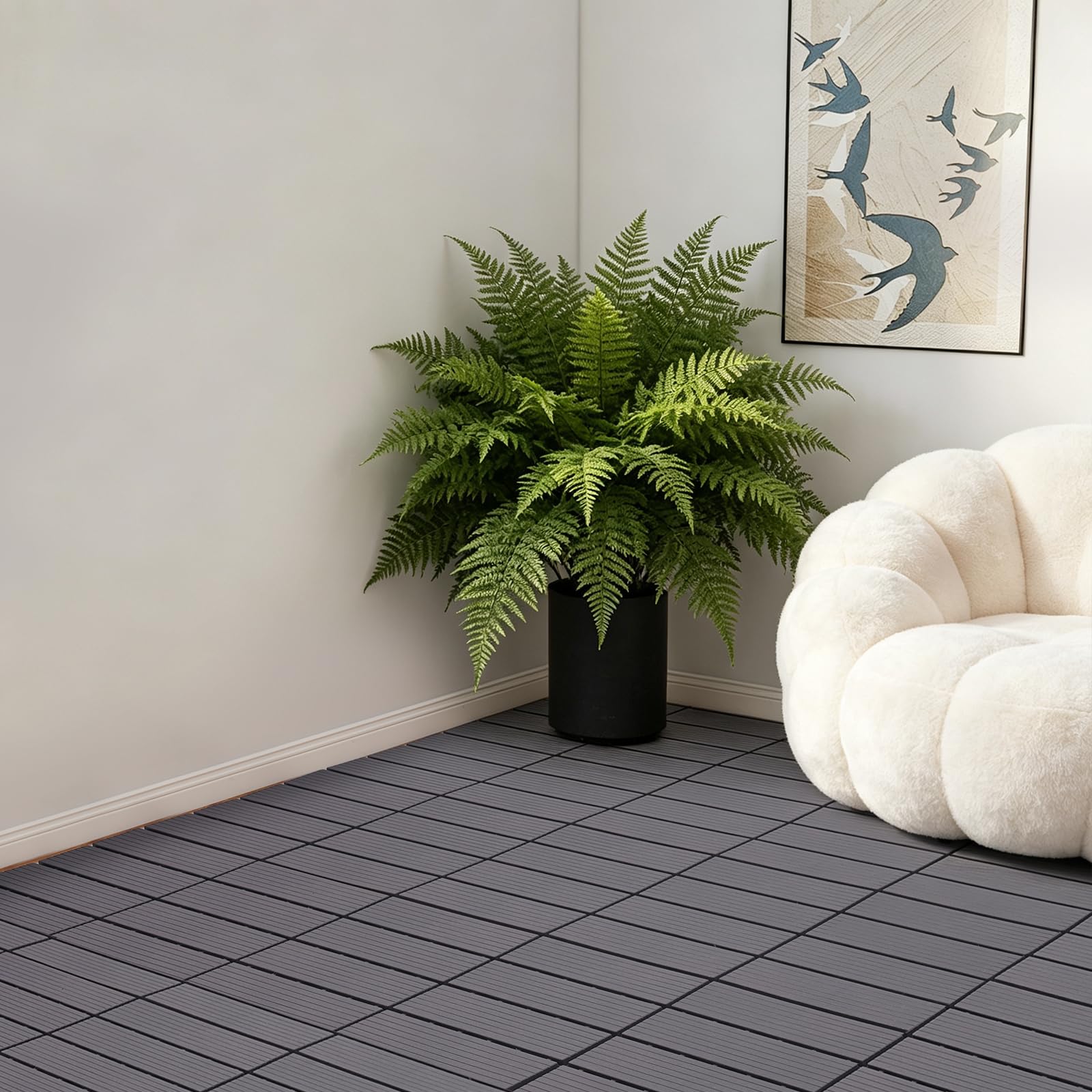 Piastrelle per terrazze e balconi, 30 x 30 cm, 22 pezzi per 2 m², grigio