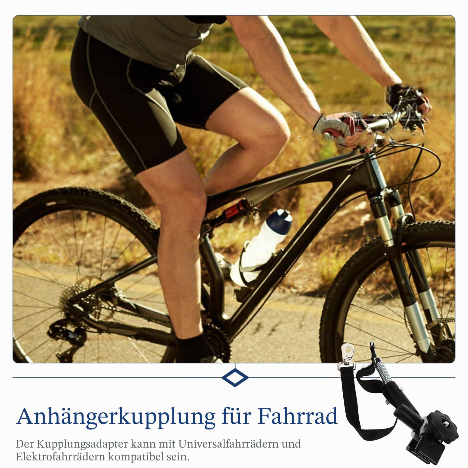 Garneck Fahrrad Anhängerkupplung, Universal Fahrradanhänger Aluminium Legierung Linker Fahrrad Kupplung Anhänger Fahrradanhänger Befestigung Ersatzteile