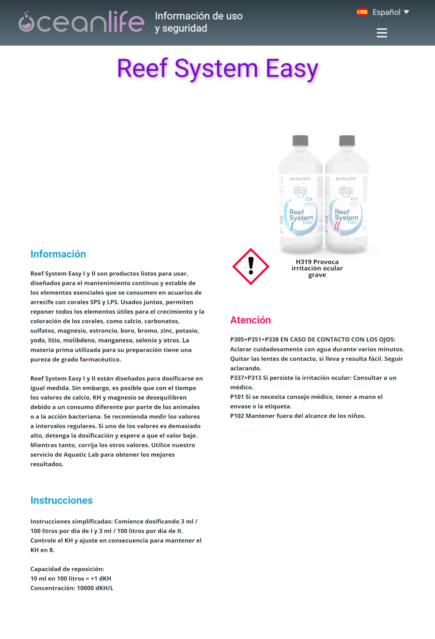 Oceanlife Reef System Easy I e II - 1000 ml