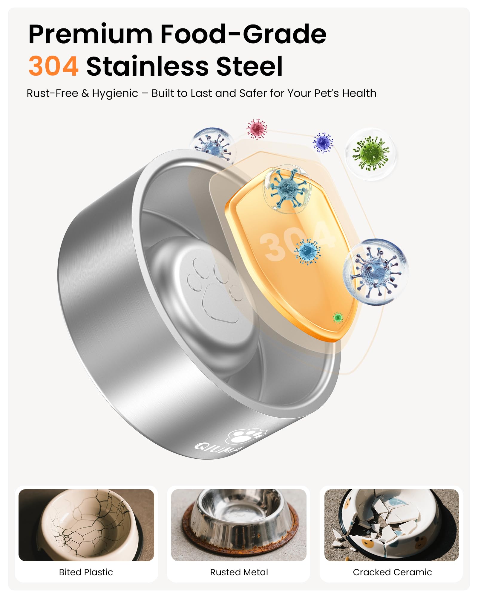 Slow Feeder Dog Bowls Stainless Steel, Food-Grade 304 Dog Slow Feeder Bowl 2 Cups Capacity, Heavy Duty Double-Layer with Non-Slip Base, Pet Puzzle Bowl for Small & Medium Dogs (Silver) - image 3