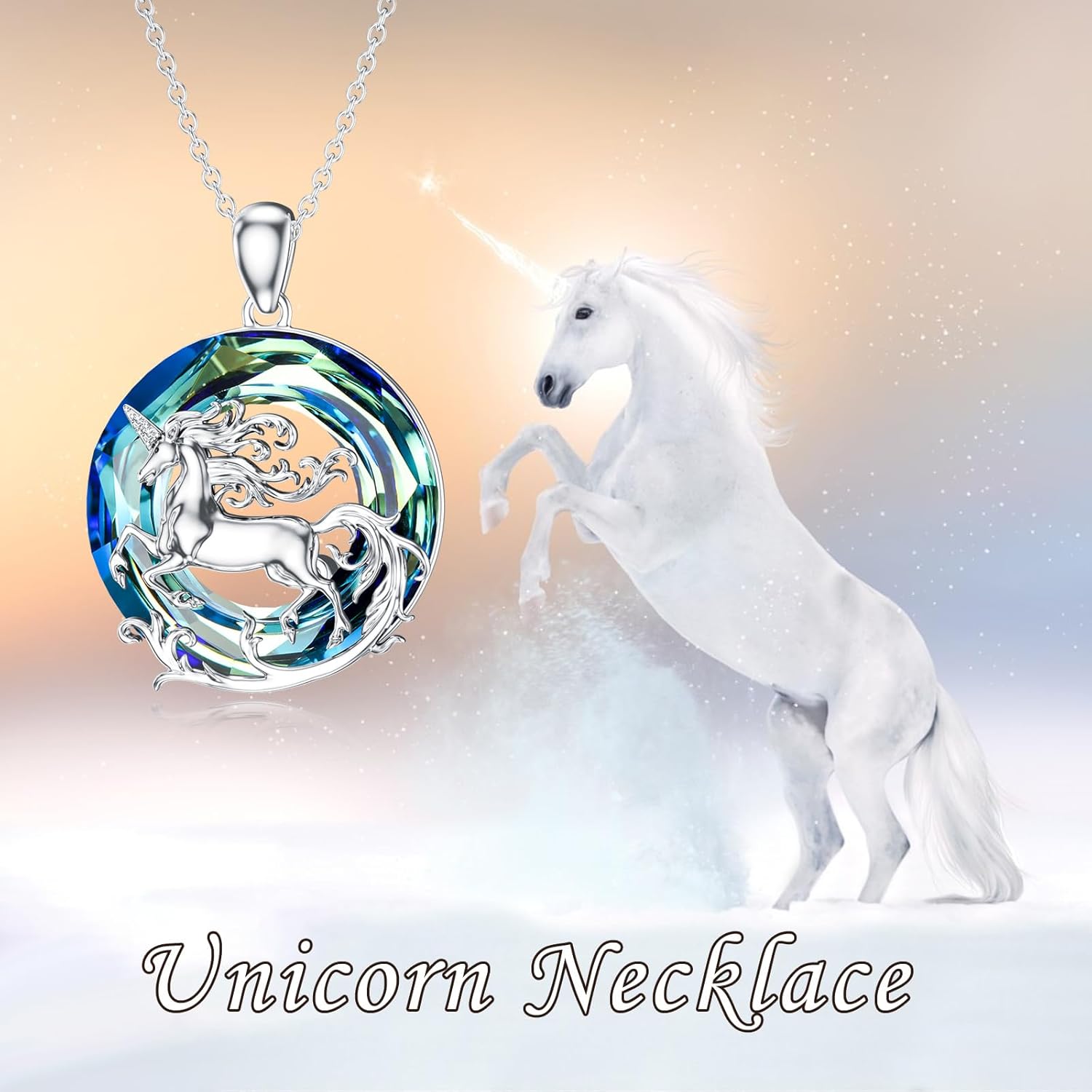 Bear/Phoenix/Eagle/Wolf/Fox/Unicorn/Owl/Lion Lab Grown Diamond Crystal Necklace, 925 Sterling Silver Animal Crystal Necklace Pendant Gift for Women, Birthday Anniversary Christmas, With 18+2inches Chain - Image 5
